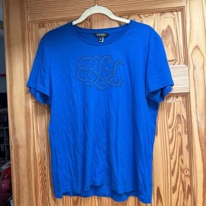 Lauren Blue T-Shirt with Embellished Logo
